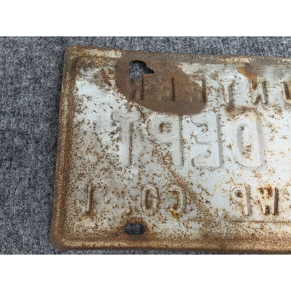 Volunteer Fire Dept License Plate Sign Salem Twp Co. 1 Vintage Rusted OH Monroe - Picture 9 of 10